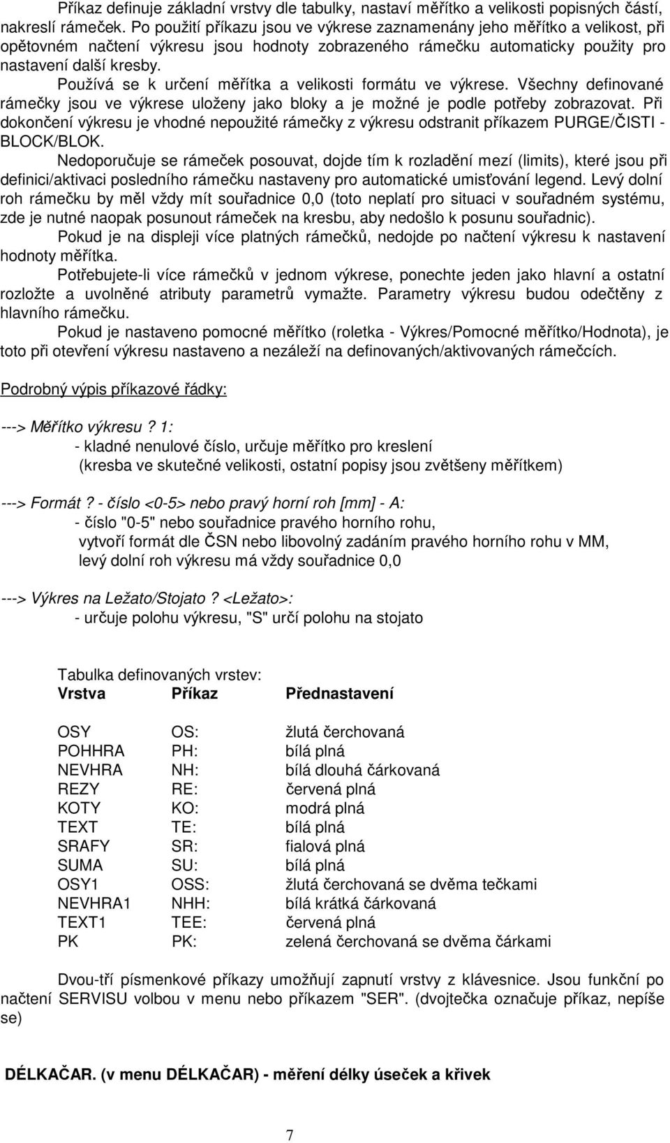 Používá se k určení měřítka a velikosti formátu ve výkrese. Všechny definované rámečky jsou ve výkrese uloženy jako bloky a je možné je podle potřeby zobrazovat.