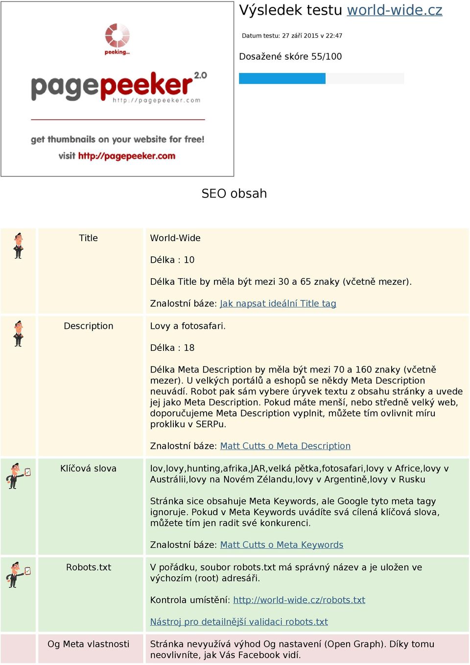 U velkých portálů a eshopů se někdy Meta Description neuvádí. Robot pak sám vybere úryvek textu z obsahu stránky a uvede jej jako Meta Description.