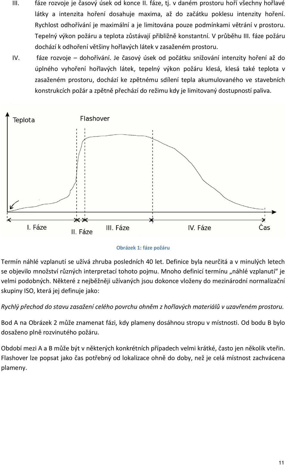 fáze požáru dochází k odhoření většiny hořlavých látek v zasaženém prostoru. fáze rozvoje dohořívání.