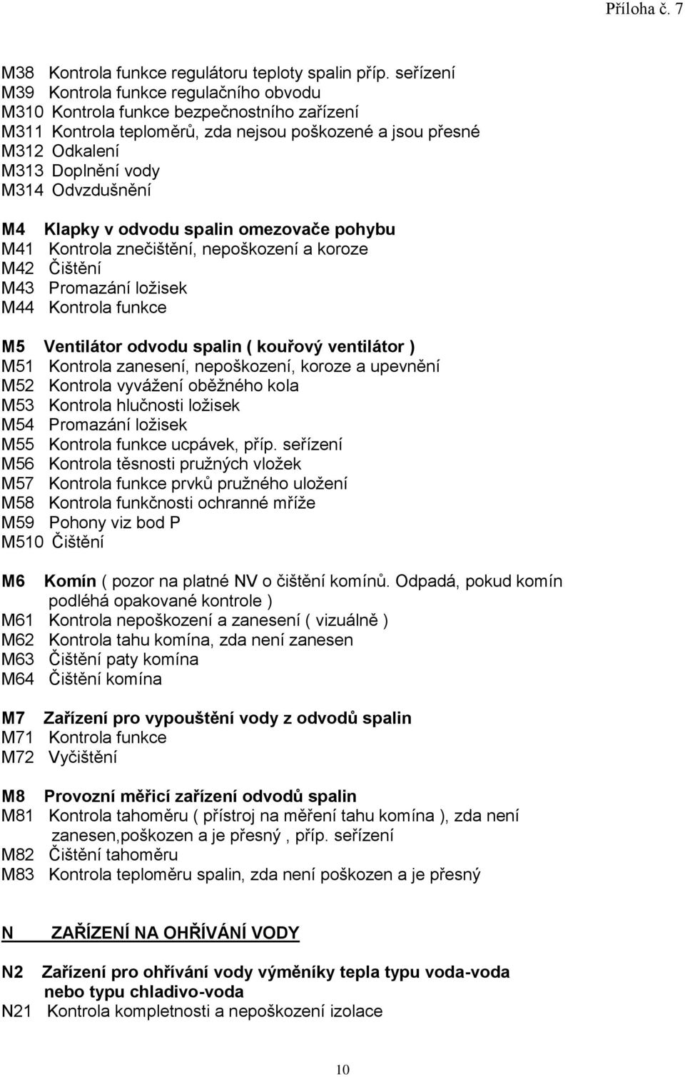 Odvzdušnění M4 Klapky v odvodu spalin omezovače pohybu M41 Kontrola znečištění, nepoškození a koroze M42 Čištění M43 Promazání ložisek M44 Kontrola funkce M5 Ventilátor odvodu spalin ( kouřový