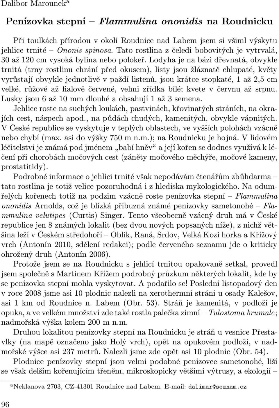 Lodyha je na bázi dřevnatá, obvykle trnitá (trny rostlinu chrání před okusem), listy jsou žláznatě chlupaté, květy vyrůstají obvykle jednotlivě v paždí listenů, jsou krátce stopkaté, 1 až 2,5 cm