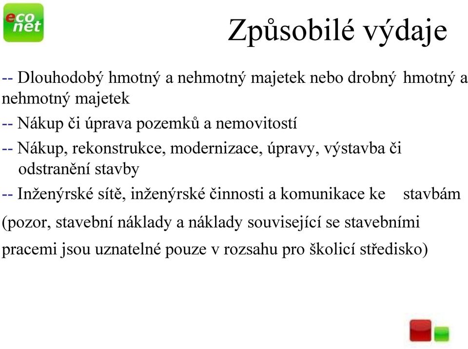 odstranění stavby -- Inženýrské sítě, inženýrské činnosti a komunikace ke stavbám (pozor, stavební