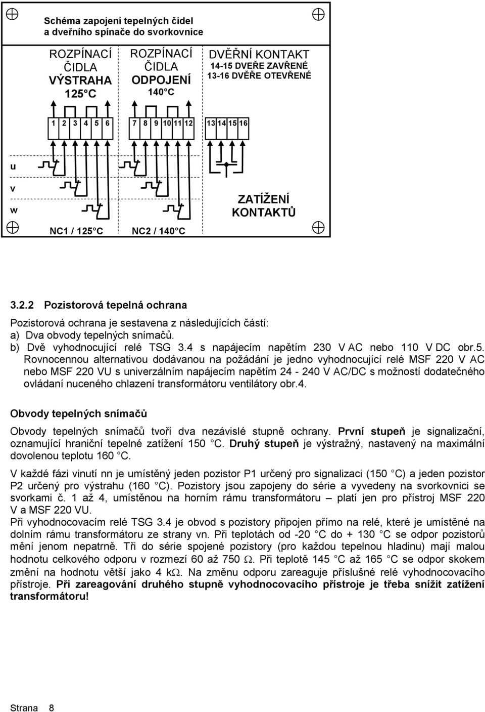 b) Dvě vyhodnocující relé TSG 3.4 s napájecím napětím 230 V AC nebo 110 V DC obr.5.