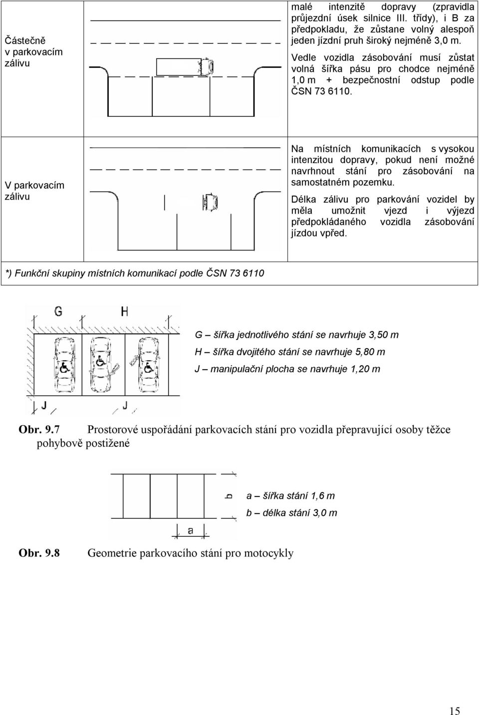 V parkovacím zálivu Na místních komunikacích s vysokou intenzitou dopravy, pokud není možné navrhnout stání pro zásobování na samostatném pozemku.