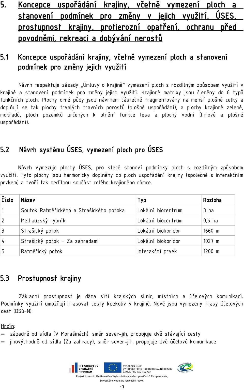 1 Koncepce uspořádání krajiny, včetně vymezení ploch a stanovení podmínek pro změny jejich využití Návrh respektuje zásady Úmluvy o krajině vymezení ploch s rozdílným způsobem využití v krajině a