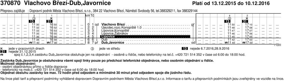 ................................ 6 6 56 5 Lipovice........................................ 8 6 58 6 6 Dub............................................ 8 7 př Dub,Javornice.