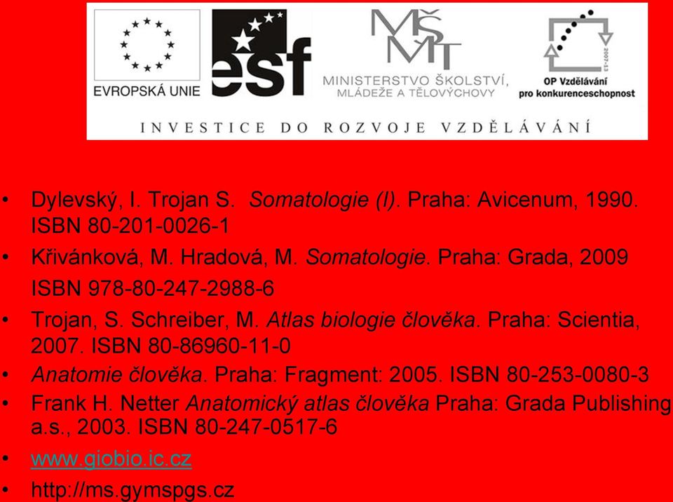 Praha: Scientia, 2007. ISBN 80-86960-11-0 Anatomie člověka. Praha: Fragment: 2005. ISBN 80-253-0080-3 Frank H.