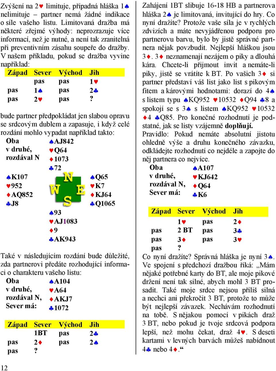 V našem příkladu, pokud se dražba vyvine například: Západ Sever Východ Jih pas pas 1 pas 1 pas 2 pas 2 pas?