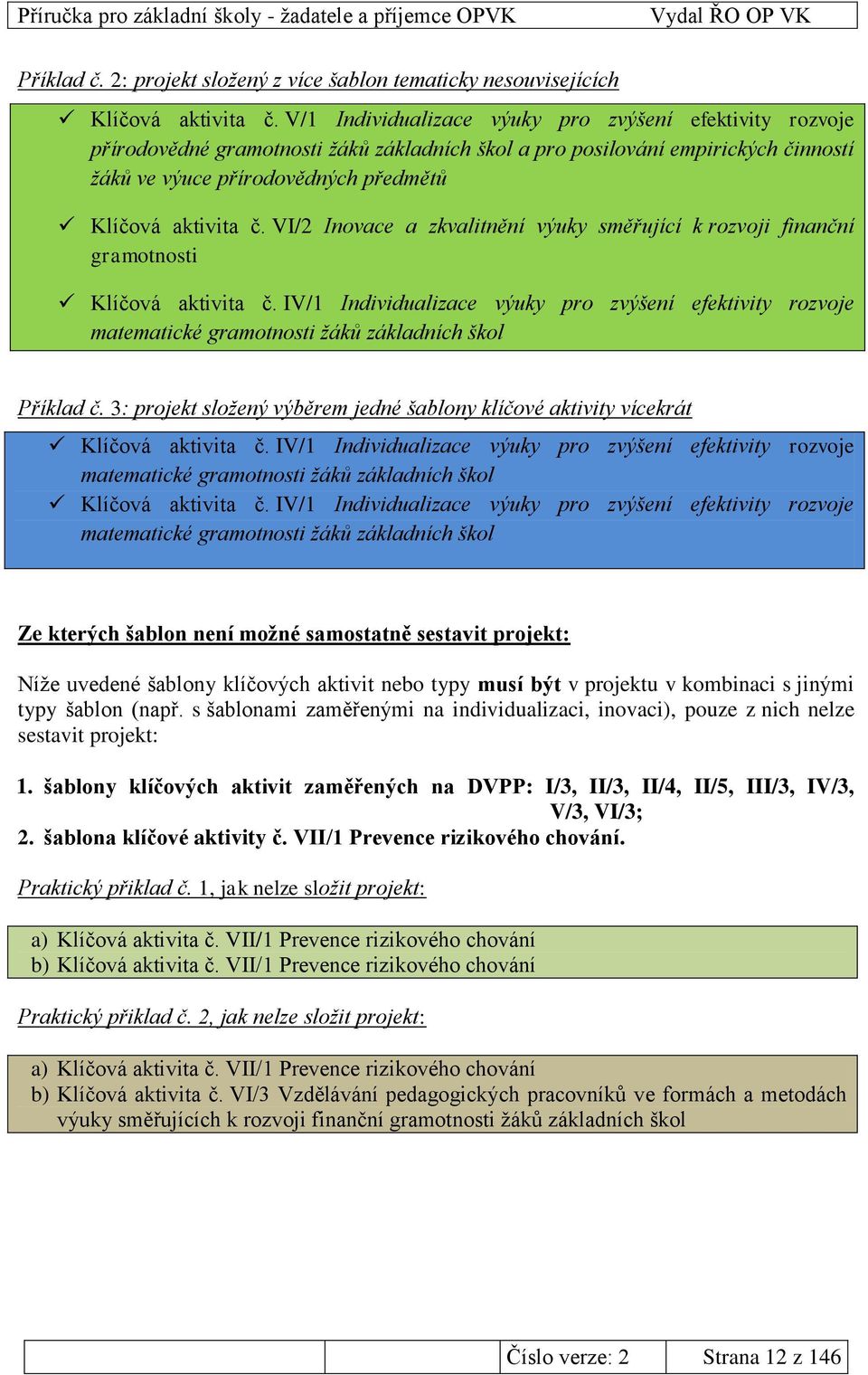 VI/2 Inovace a zkvalitnění výuky směřující k rozvoji finanční gramotnosti Klíčová aktivita č.