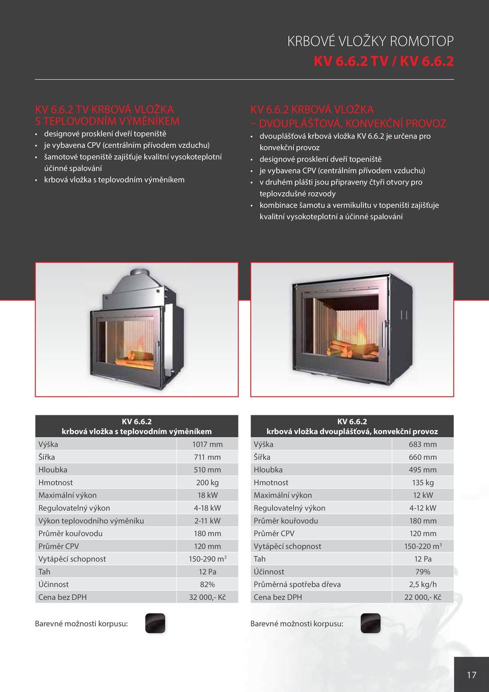 vysokoteplotní účinné spalování krbová vložka s teplovodním výměníkem KV 6.