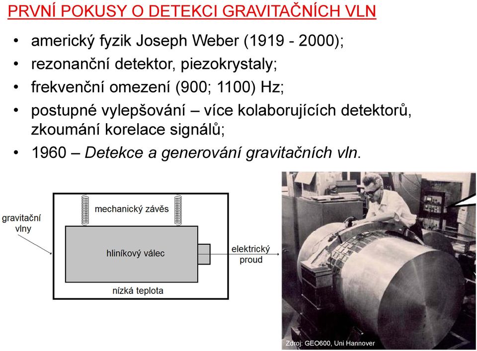 1100) Hz; postupné vylepšování více kolaborujících detektorů, zkoumání