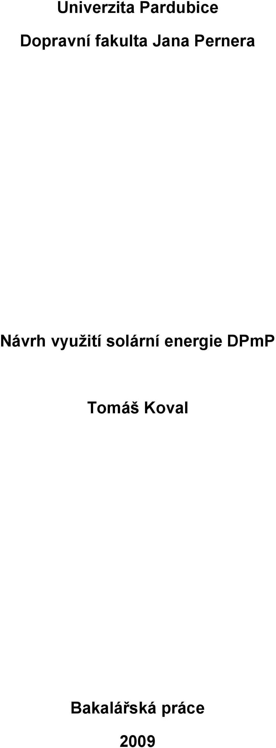 využití solární energie DPmP