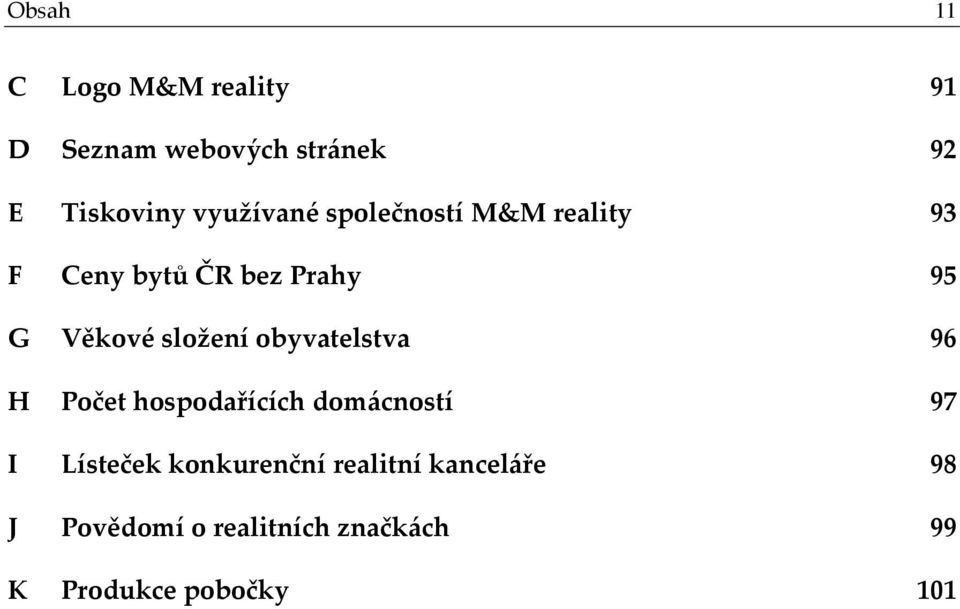 složení obyvatelstva 96 H Počet hospodařících domácností 97 I Lísteček