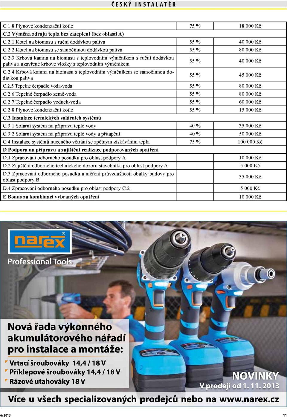 2.5 Tepelné čerpadlo voda-voda 55 % 80 000 Kč C.2.6 Tepelné čerpadlo země-voda 55 % 80 000 Kč C.2.7 Tepelné čerpadlo vzduch-voda 55 % 60 000 Kč C.2.8 Plynové kondenzační kotle 55 % 15 000 Kč C.