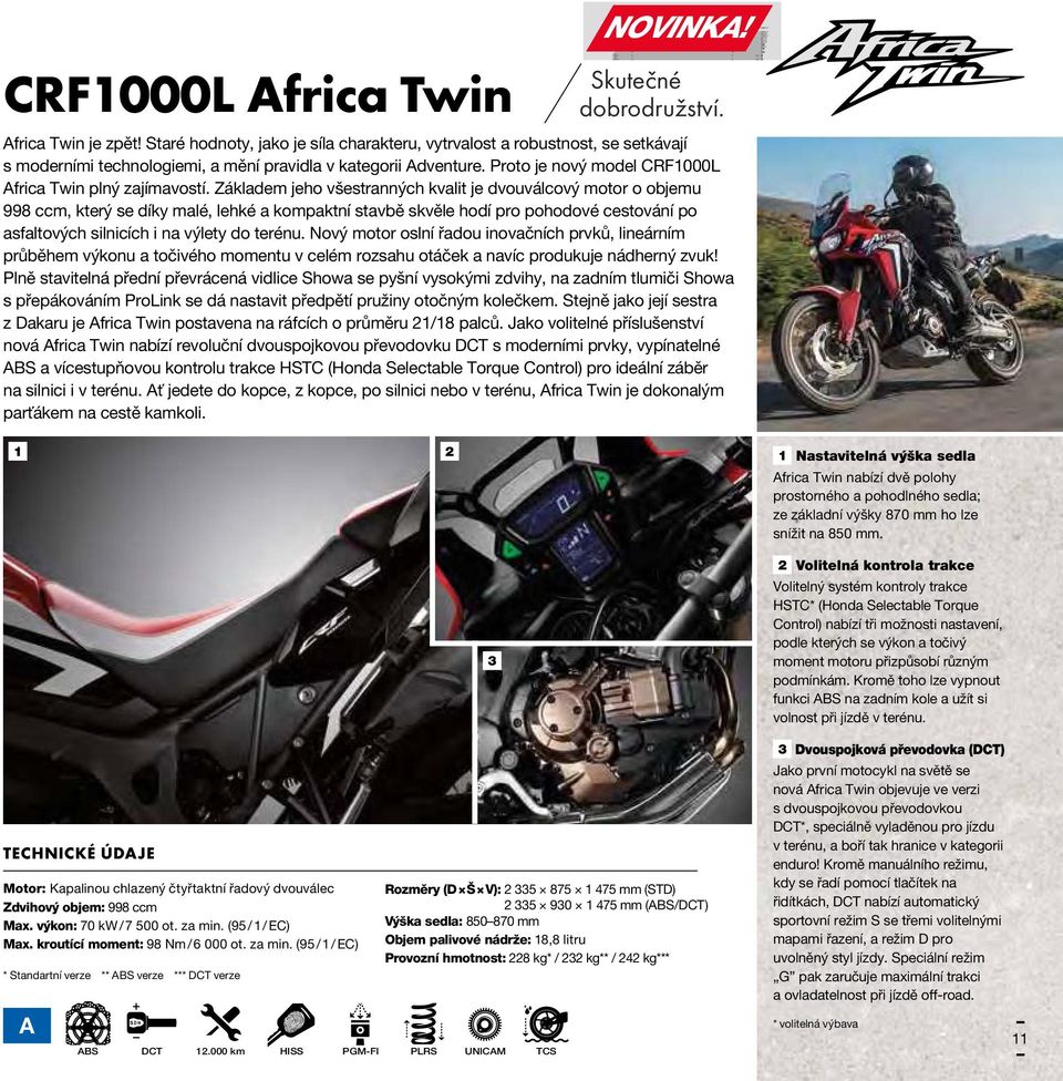 Proto je nový model CRF1000L Africa Twin plný zajímavostí.