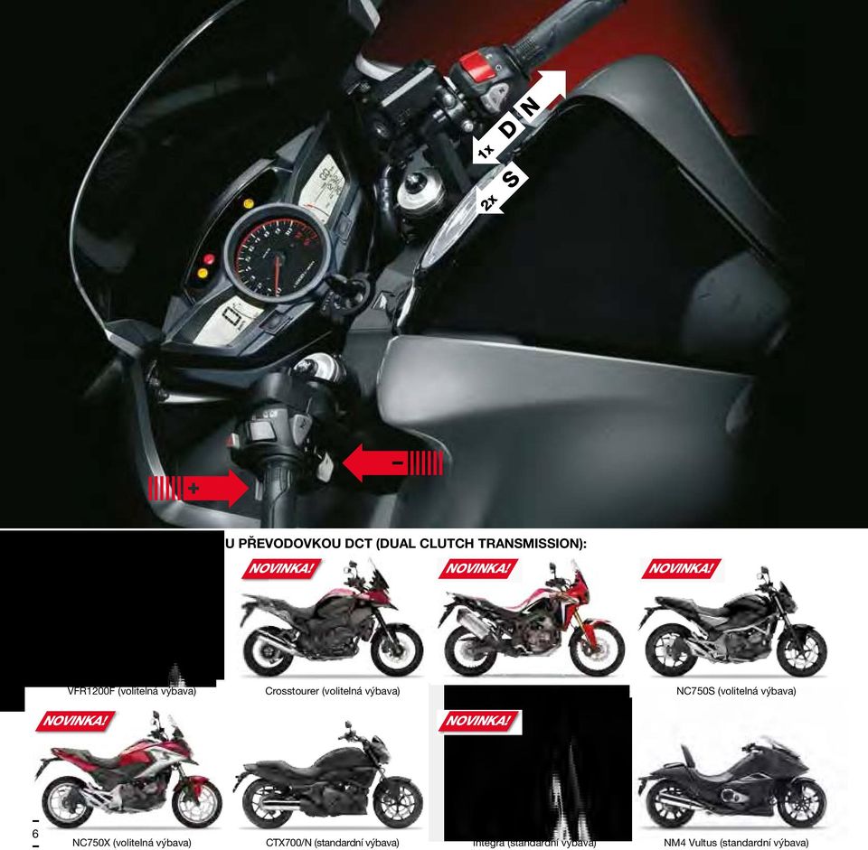 VFR1200F (volitelná výbava) Crosstourer (volitelná výbava) CRF1000L Africa Twin (volitelná