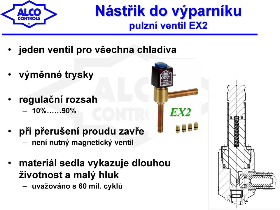 přerušení proudu zavře není nutný magnetický ventil EX2