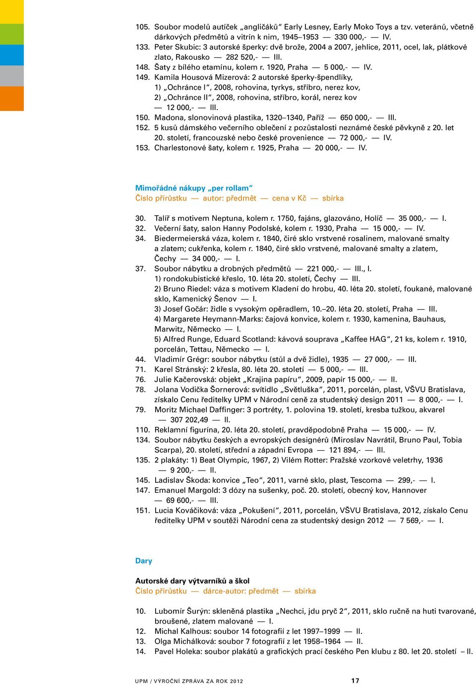 Kamila Housová Mizerová: 2 autorské šperky-špendlíky, 1) Ochránce I, 2008, rohovina, tyrkys, stříbro, nerez kov, 2) Ochránce II, 2008, rohovina, stříbro, korál, nerez kov 12 000,- III. 150.