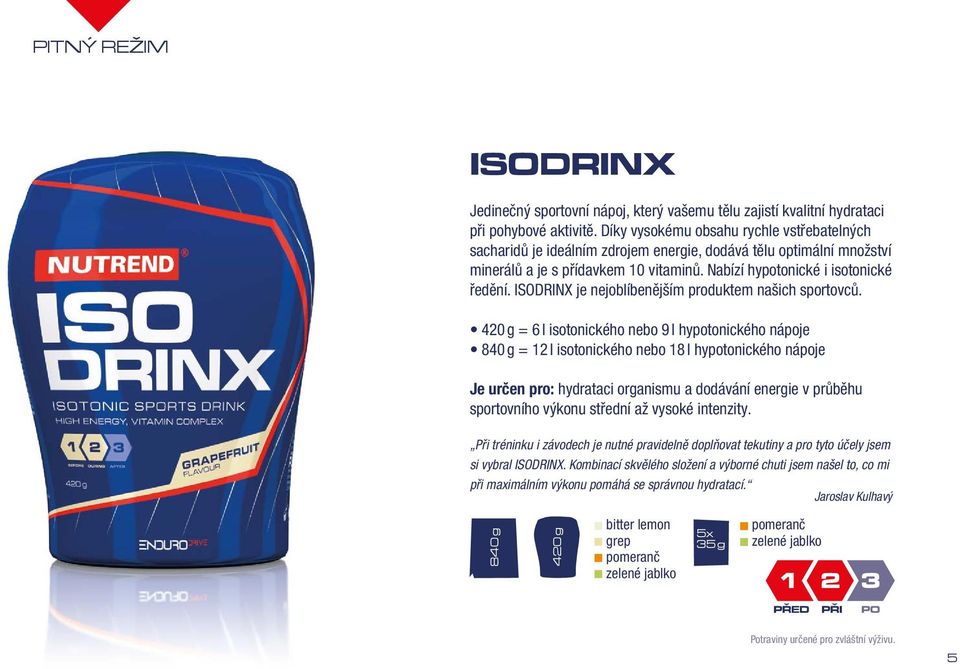 ISODRINX je nejoblíbene jším produktem našich sportovců.