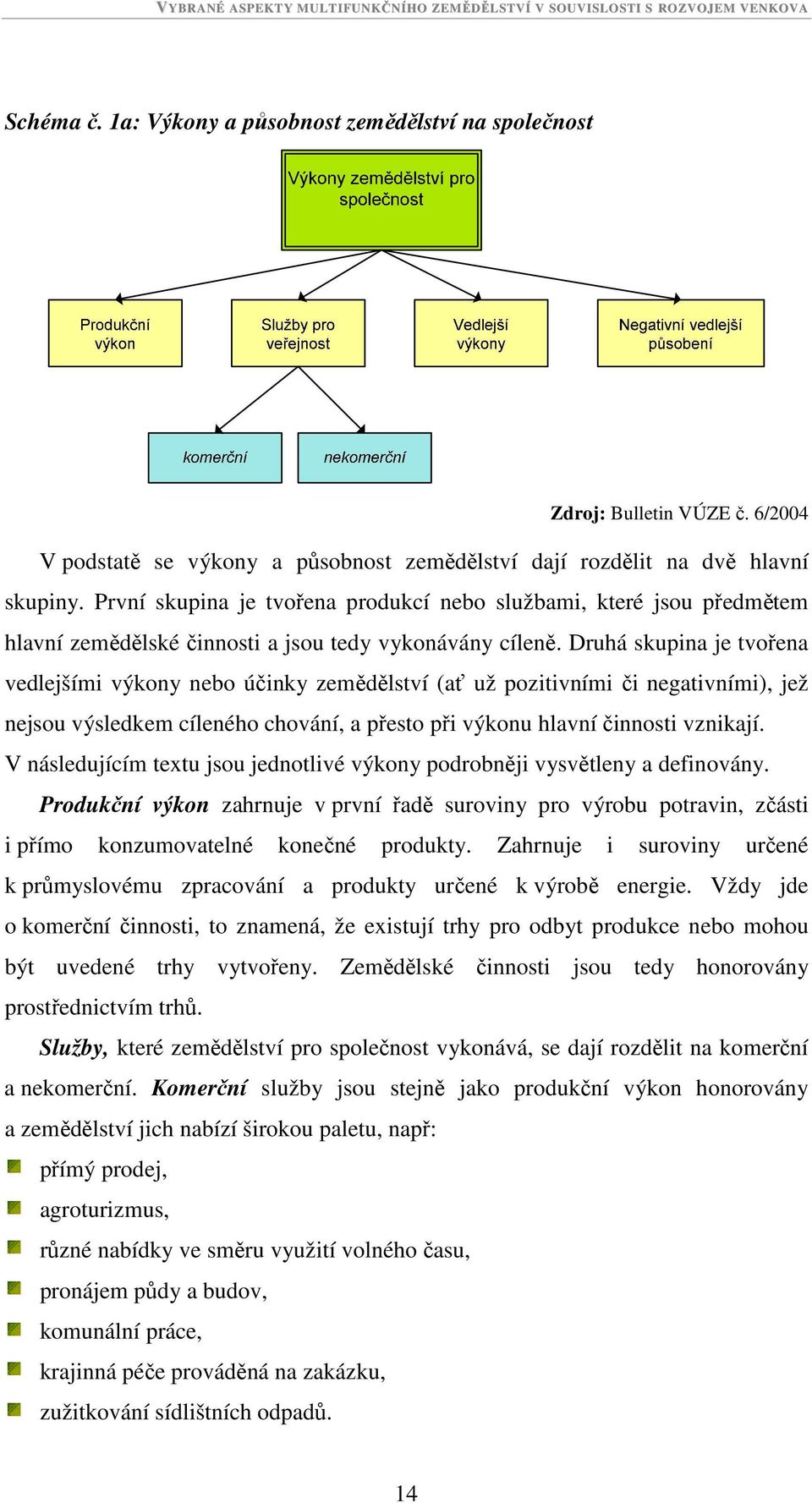 Druhá skupina je tvořena vedlejšími výkony nebo účinky zemědělství (ať už pozitivními či negativními), jež nejsou výsledkem cíleného chování, a přesto při výkonu hlavní činnosti vznikají.