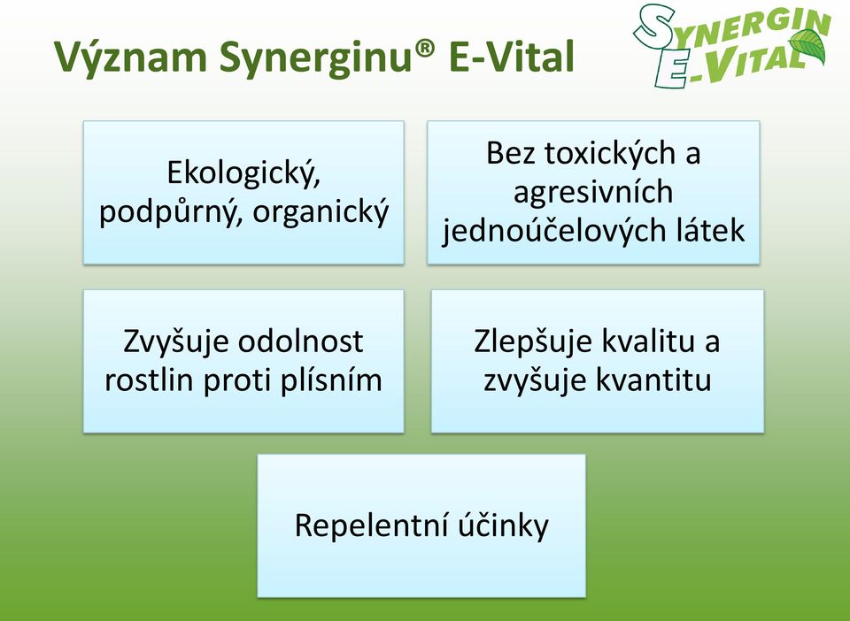 jednoúčelových látek Zvyšuje odolnost rostlin