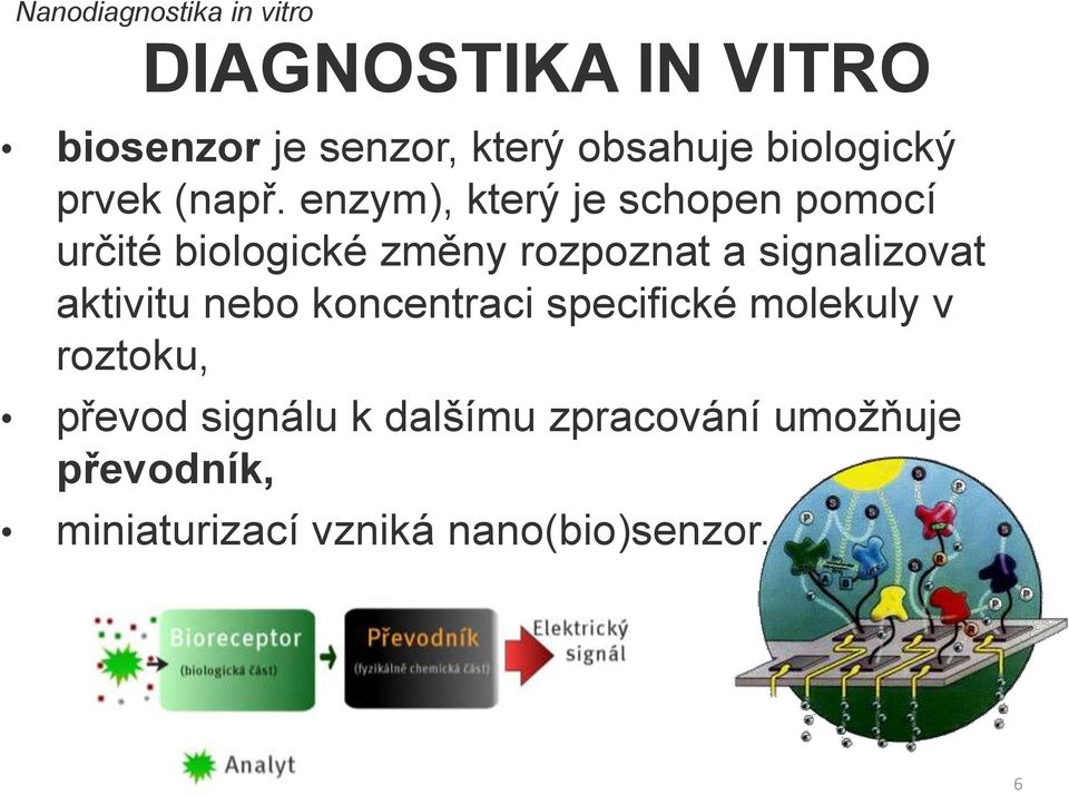 enzym), který je schopen pomocí určité biologické změny rozpoznat a signalizovat