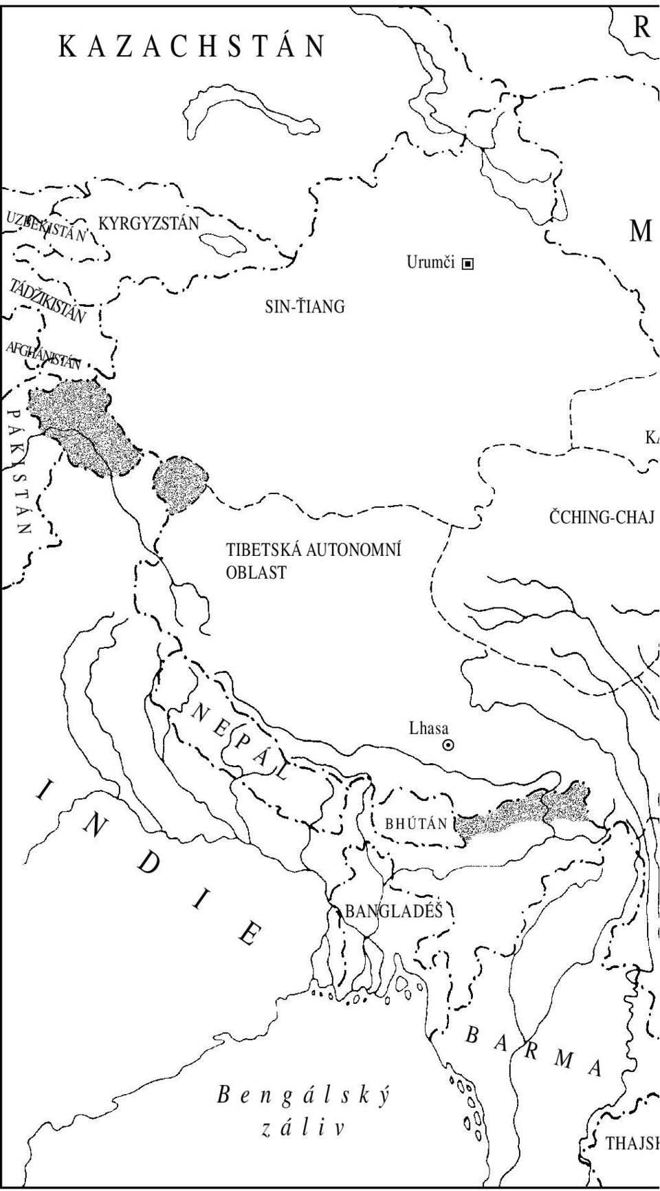 TIBETSKÁ AUTONOMNÍ OBLAST ČCHING-CHAJ N E P Á L