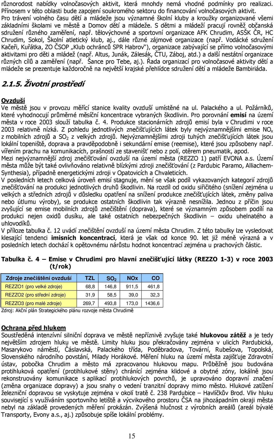 S dětmi a mládeží pracují rovněž občanská sdružení různého zaměření, např. tělovýchovné a sportovní organizace AFK Chrudim, ASŠK ČR, HC Chrudim, Sokol, Školní atletický klub, aj.