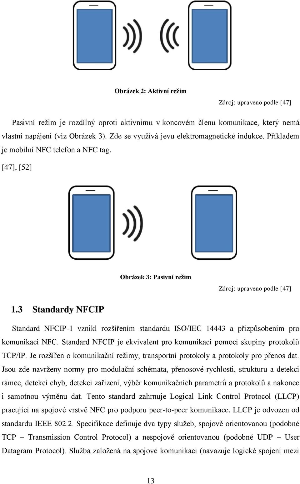3 Standardy NFCIP Standard NFCIP-1 vznikl rozšířením standardu ISO/IEC 14443 a přizpůsobením pro komunikaci NFC. Standard NFCIP je ekvivalent pro komunikaci pomocí skupiny protokolů TCP/IP.