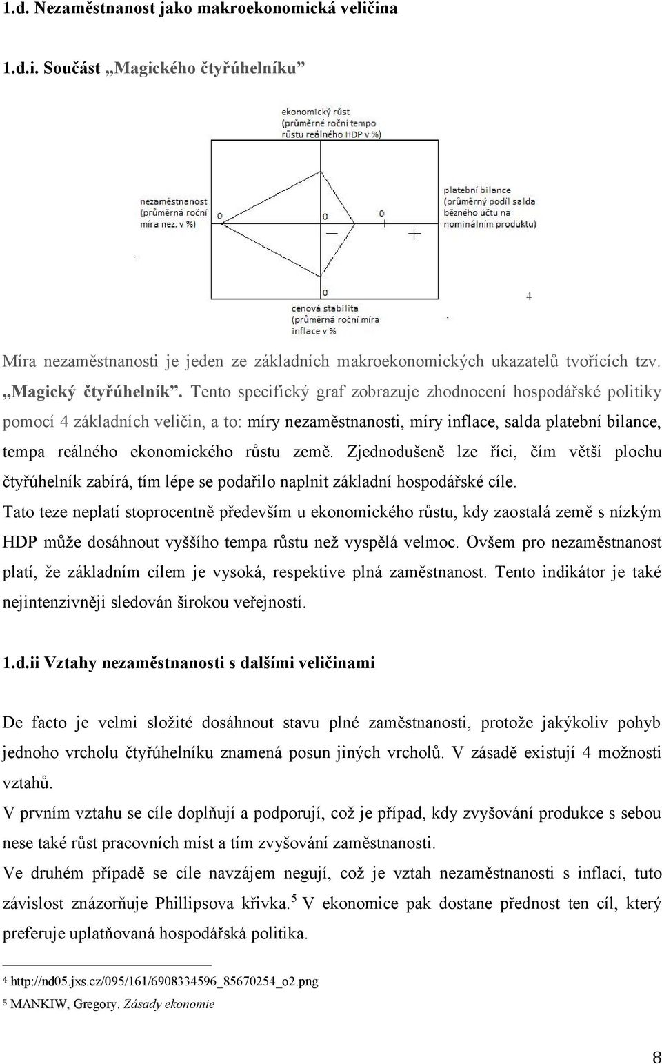 Zjednodušeně lze říci, čím větší plochu čtyřúhelník zabírá, tím lépe se podařilo naplnit základní hospodářské cíle.