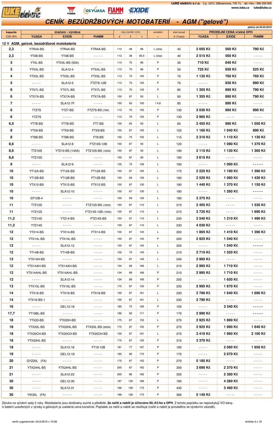 Kč 79 Kč 2,3 YT4B-BS YT4B-BS - - - - - 113 38 85,5 L (oba) 4 2 515 Kč 56 Kč - - - - - 3 YT4L-BS YTX4L-BS (5A) - - - - - 113 7 86 P 35 71 Kč 64 Kč - - - - - 3 YTX4L-BS SLA12-4 FTX4L-BS 113 7 86 P 5