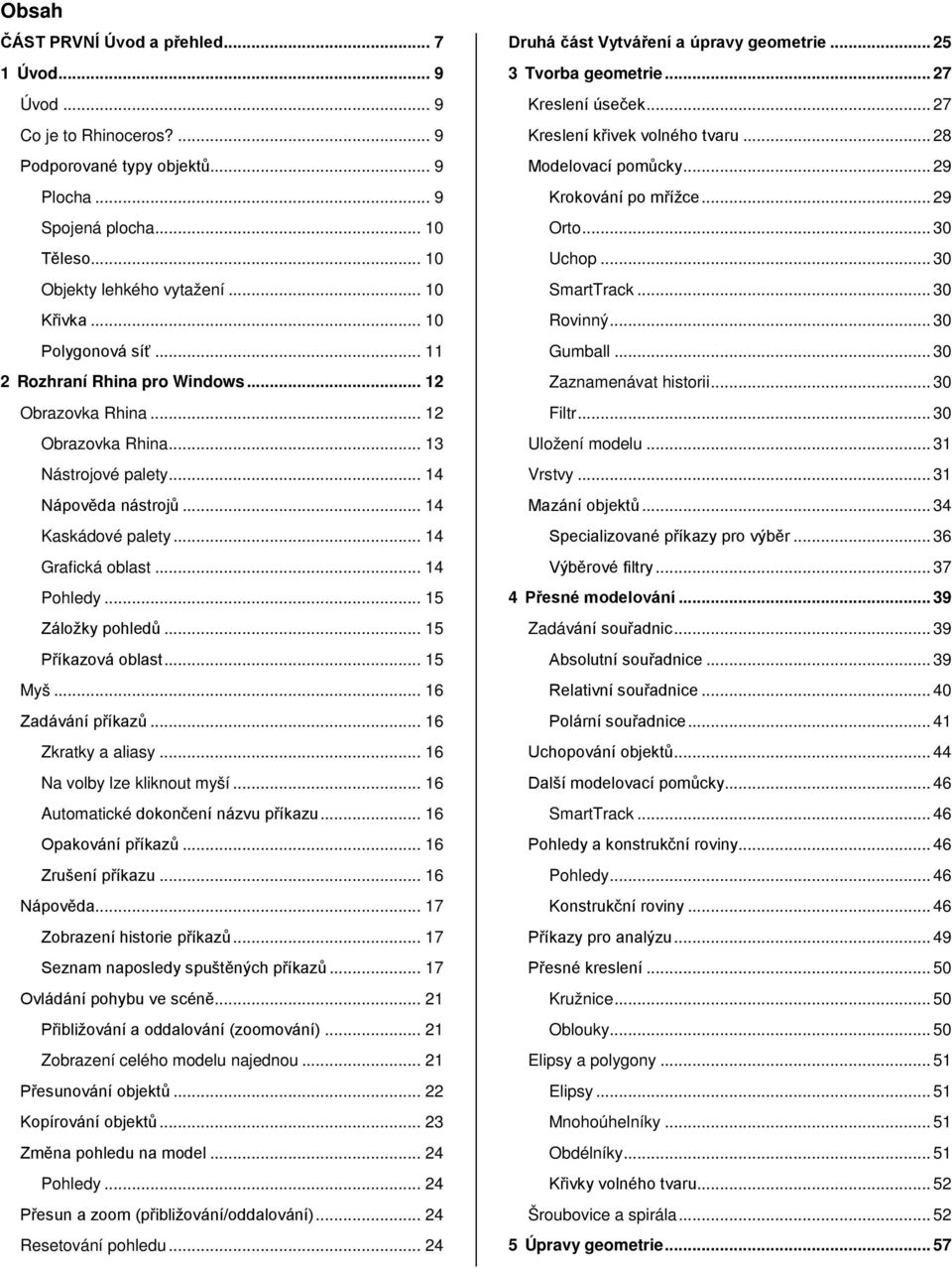 .. 14 Pohledy... 15 Záložky pohledů... 15 Příkazová oblast... 15 Myš... 16 Zadávání příkazů... 16 Zkratky a aliasy... 16 Na volby lze kliknout myší... 16 Automatické dokončení názvu příkazu.