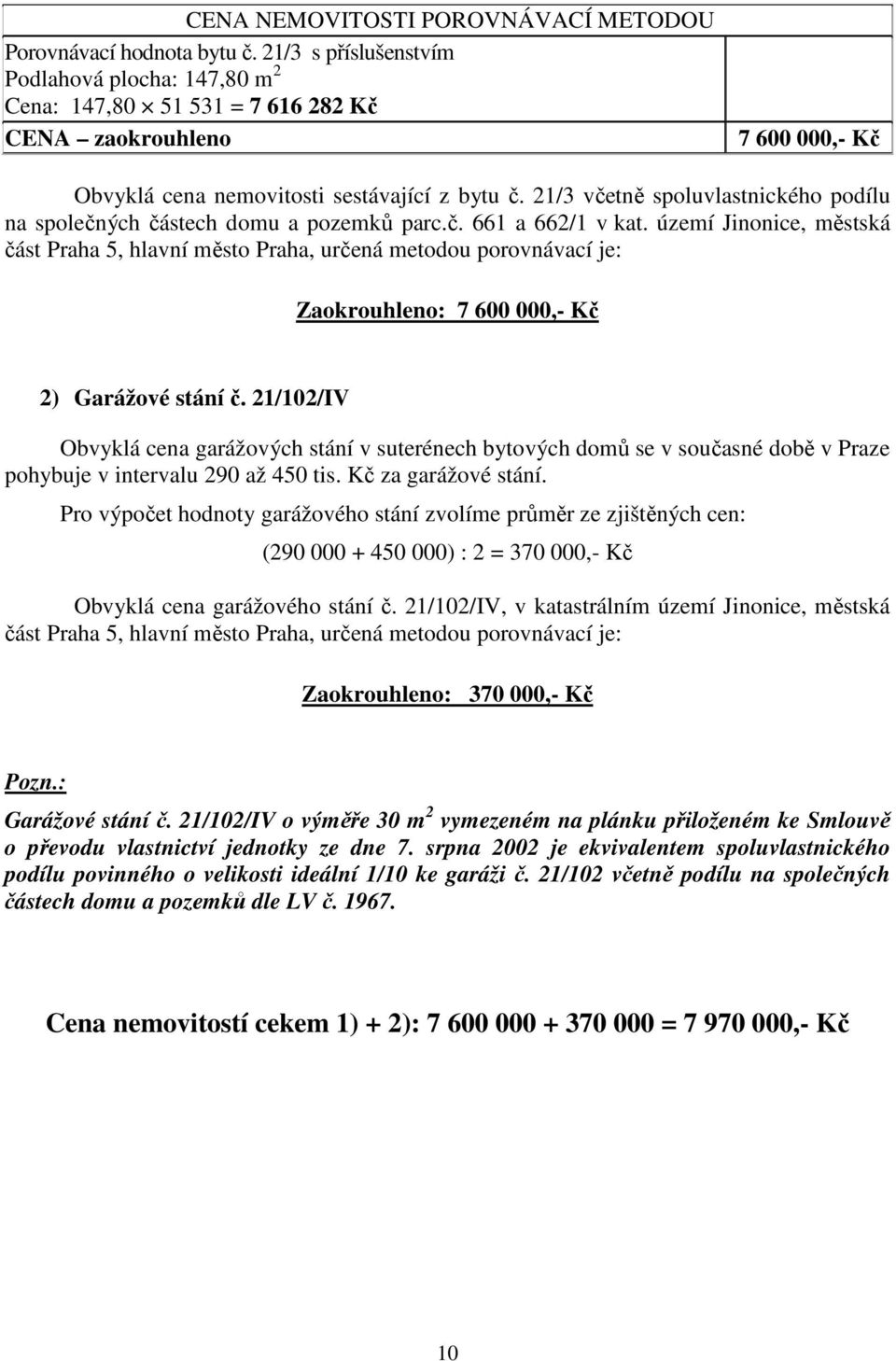 21/3 včetně spoluvlastnického podílu na společných částech domu a pozemků parc.č. 661 a 662/1 v kat.