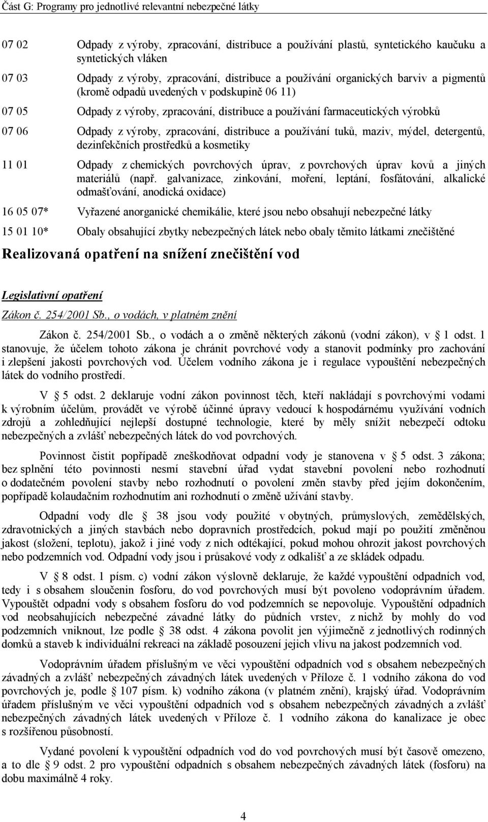 mýdel, detergentů, dezinfekčních prostředků a kosmetiky 11 01 Odpady z chemických povrchových úprav, z povrchových úprav kovů a jiných materiálů (např.