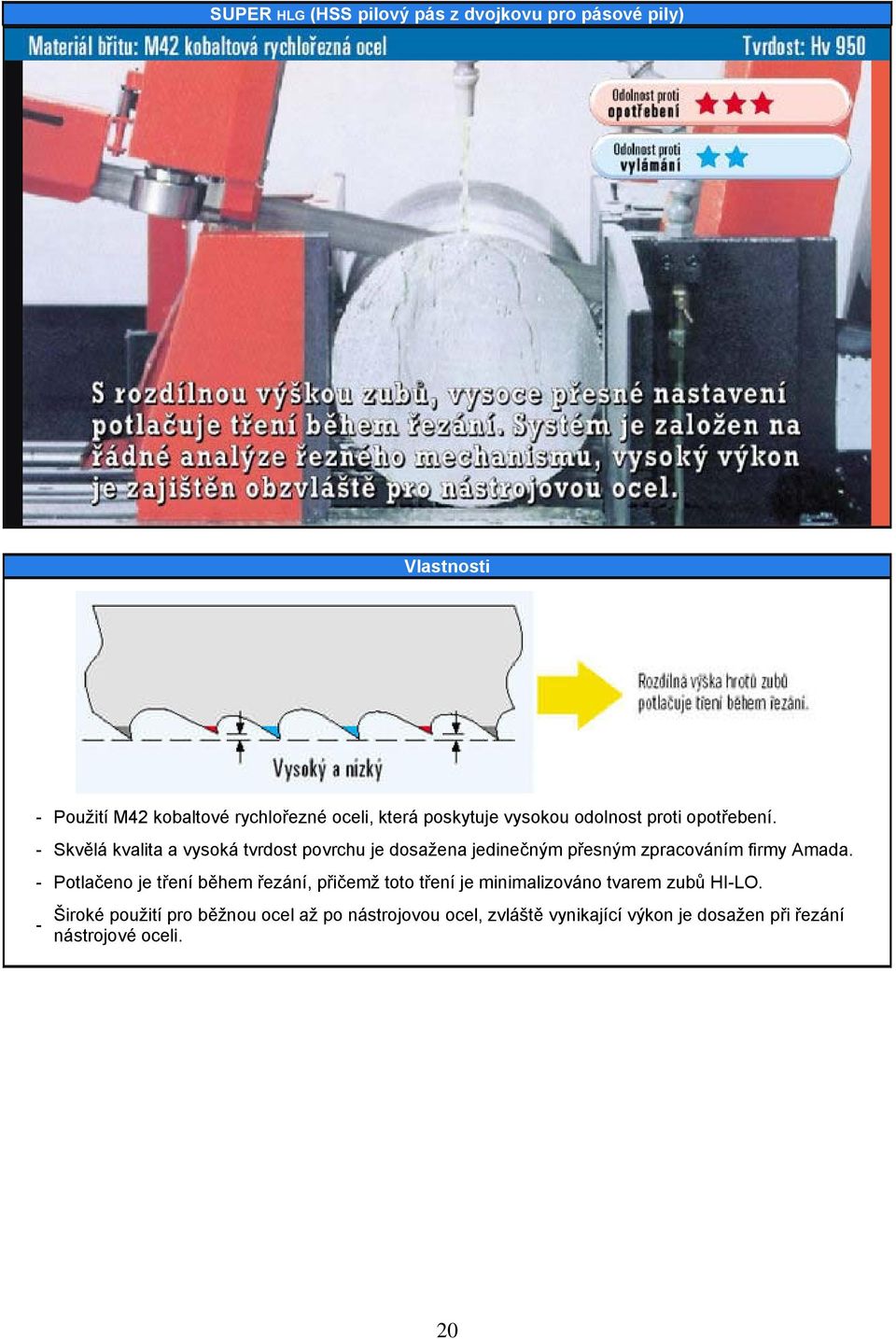 Skvělá kvalita a vysoká tvrdost povrchu je dosažena jedinečným přesným zpracováním firmy Amada.