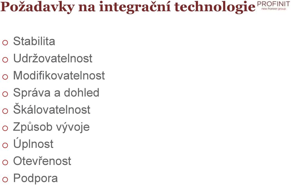 Modifikovatelnost o Správa a dohled o