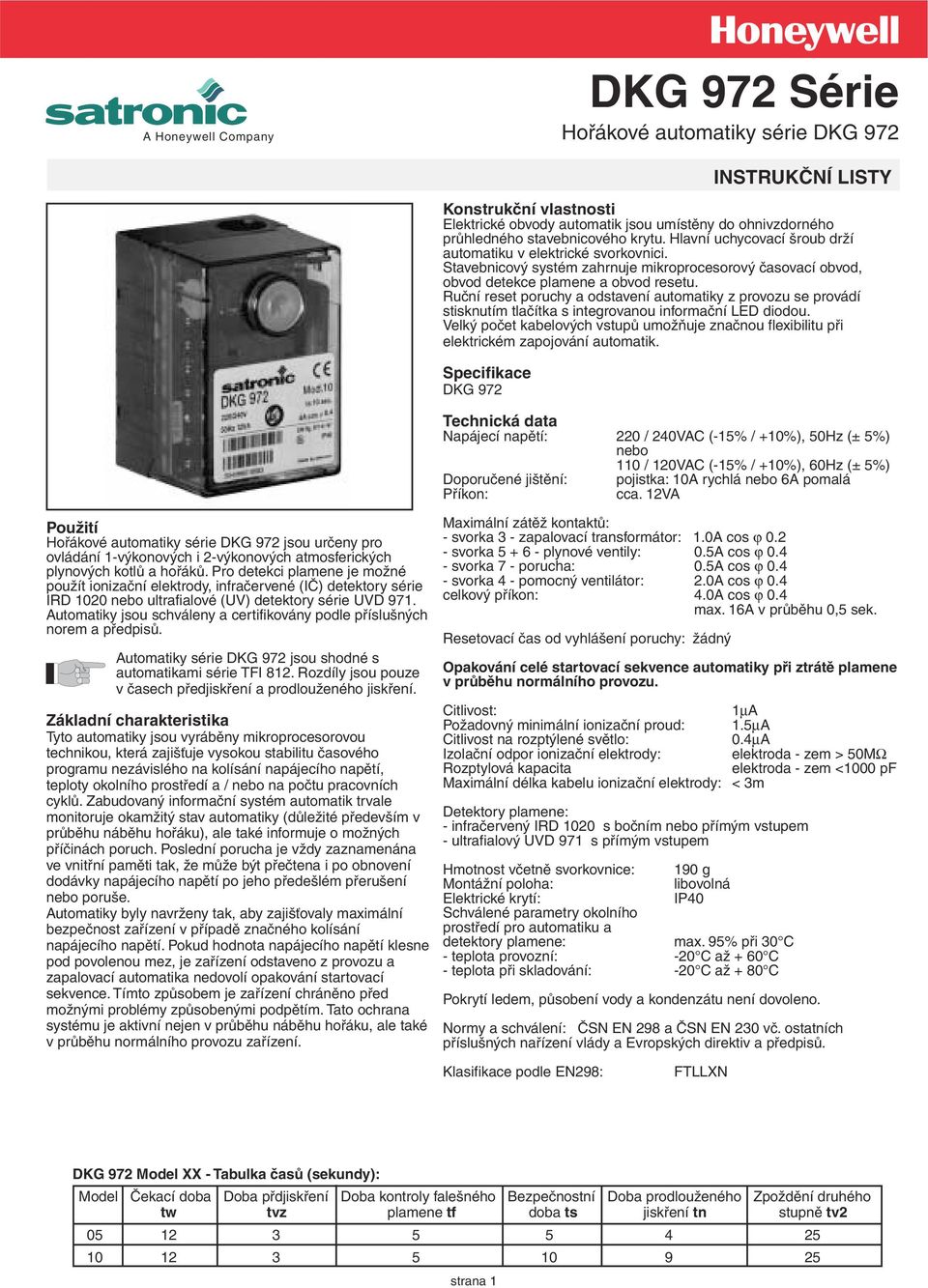 Ruční reset poruchy a odstavení automatiky z provozu se provádí stisknutím tlačítka s integrovanou informační LED diodou.