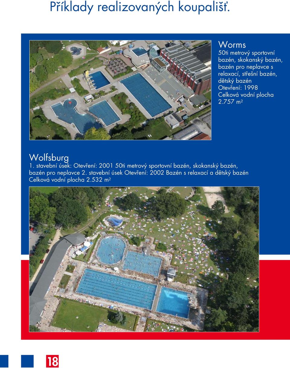 dětský bazén Otevření: 1998 Celková vodní plocha 2.757 m 2 Wolfsburg 1.