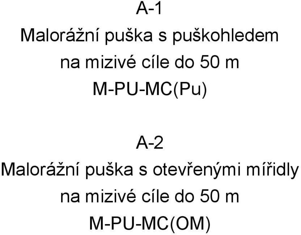 A-2 Malorážní puška s otevřenými