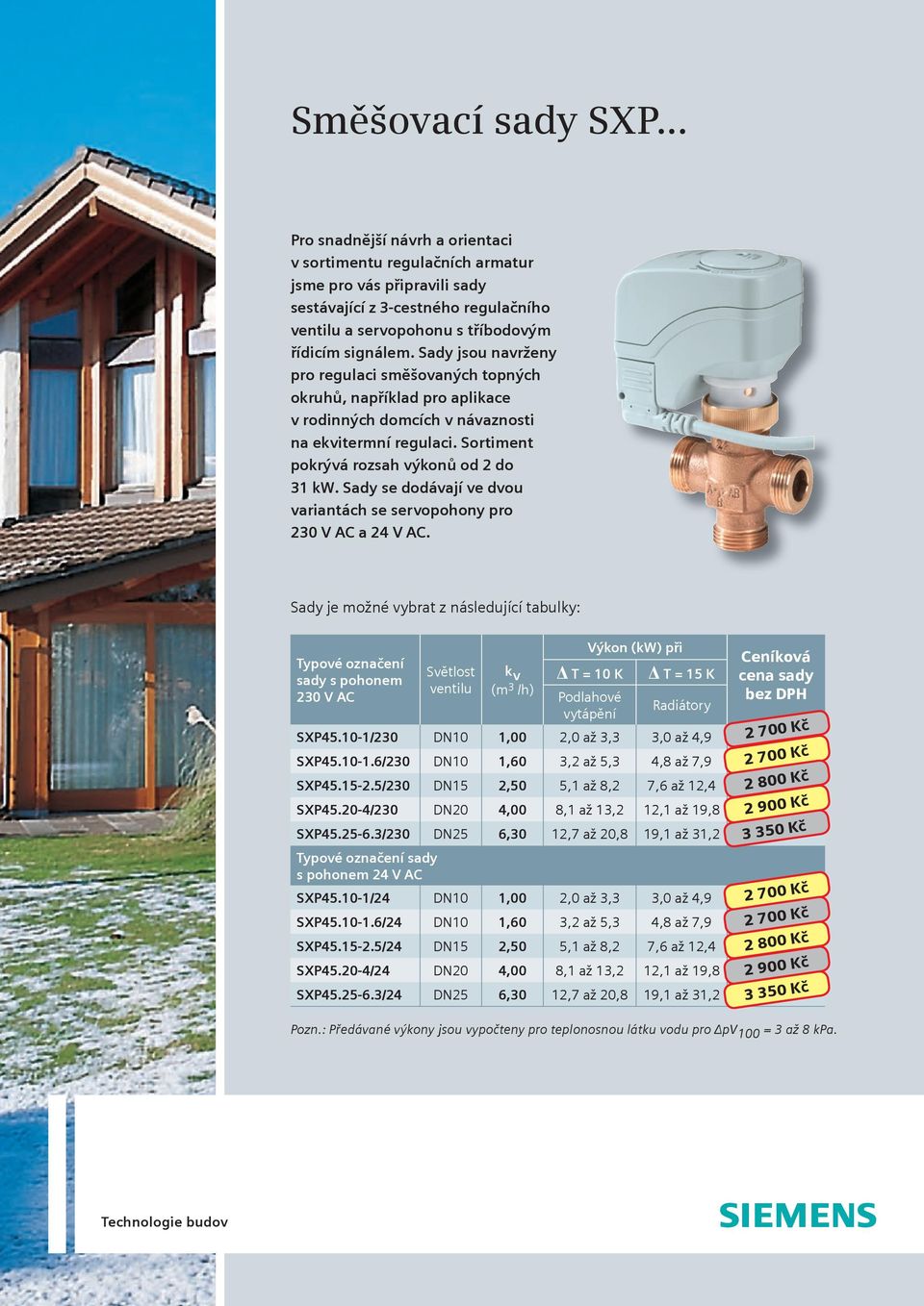 Sady jsou navrženy pro regulaci směšovaných topných okruhů, například pro aplikace v rodinných domcích v návaznosti pokrývá rozsah výkonů od 2 do 31 kw.