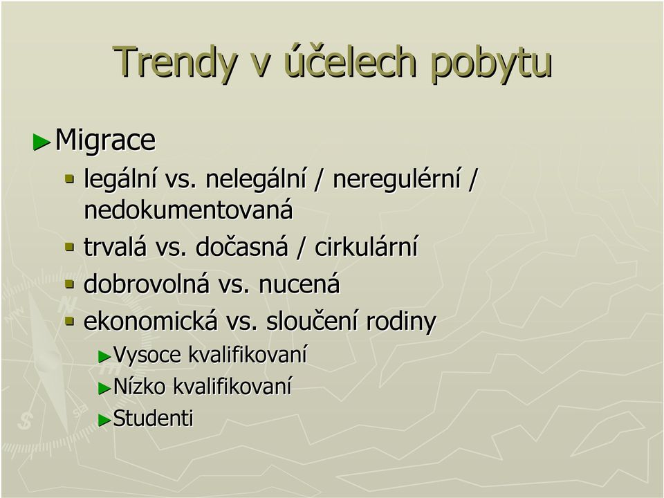 dočasná / cirkulární dobrovolná vs.