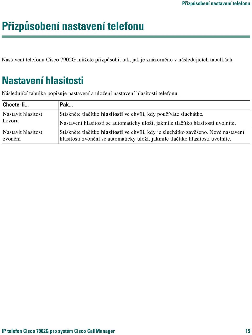 .. Stiskněte tlačítko hlasitosti ve chvíli, kdy používáte sluchátko. Nastavení hlasitosti se automaticky uloží, jakmile tlačítko hlasitosti uvolníte.