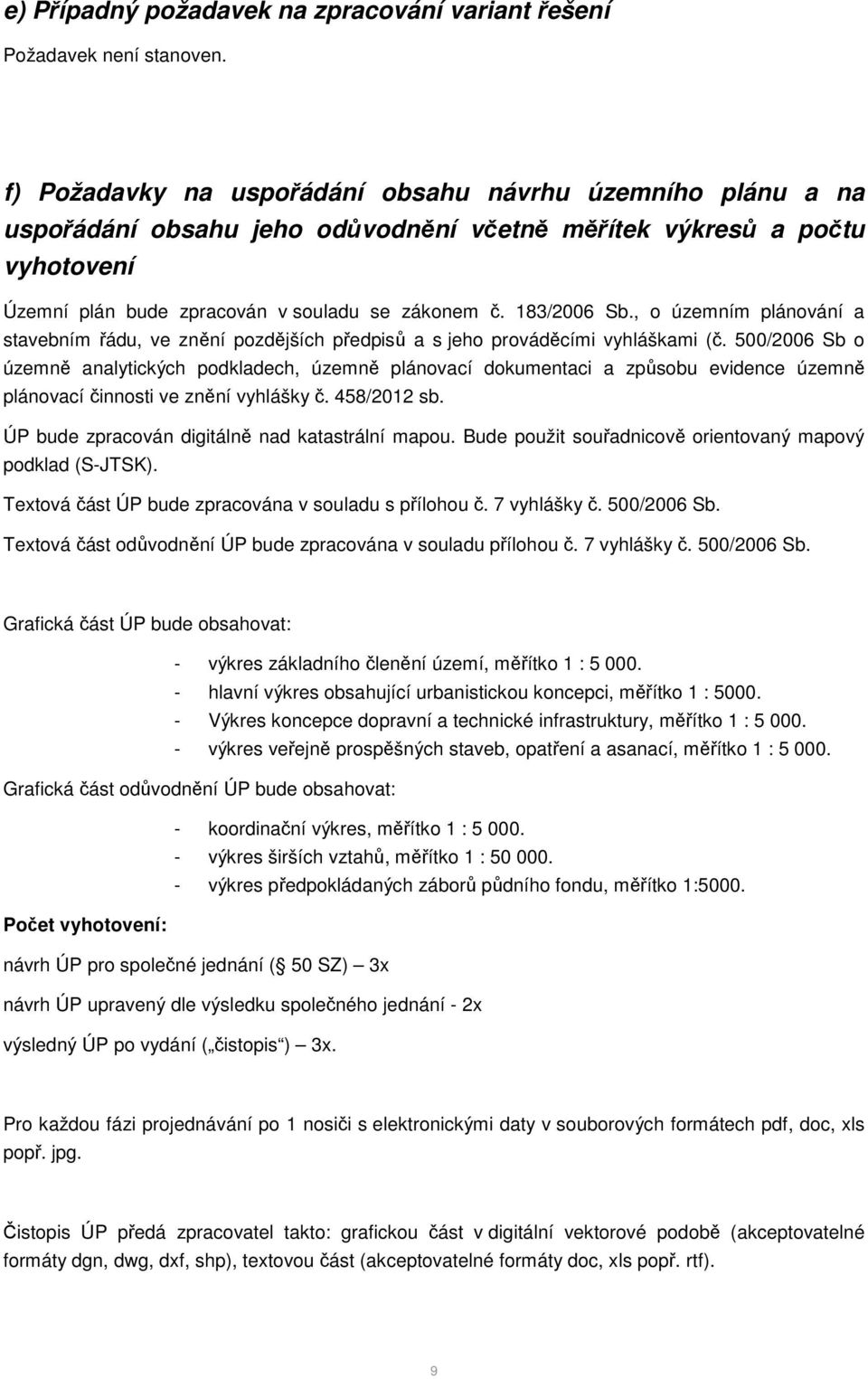 , o územním plánování a stavebním řádu, ve znění pozdějších předpisů a s jeho prováděcími vyhláškami (č.