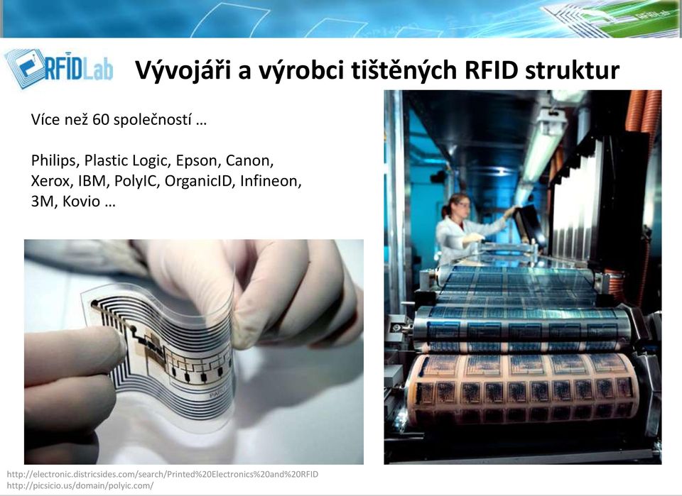 OrganicID, Infineon, 3M, Kovio http://electronic.districsides.