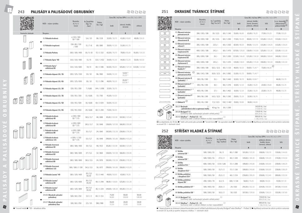 91,00 / 110,10 17 Palisáda Spira 40 110 / 110 0 11 / 9 132 / 1 452 34,00 / 41,10 44,00 / 53,20 50,00,50 18 Palisáda Spira odlehčená 60 110 / 110 0 19 / 9 84 / 1 596 82,00 / 99,20 105,00 / 127,10