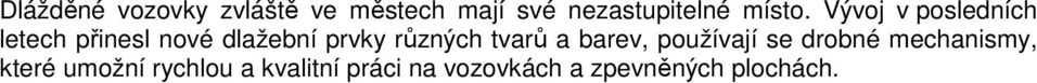 Vývoj v posledních letech přinesl nové dlažební prvky různých