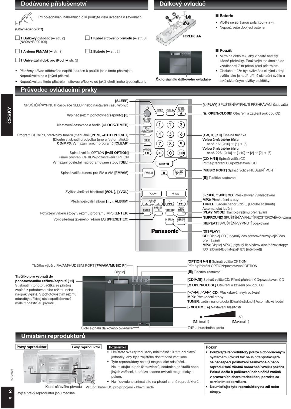 5] SA-EN35 Pøiložený pøívod støídavého napìtí je urèen k použití jen s tímto pøístrojem. Nepoužívejte ho s jinými pøístroji.