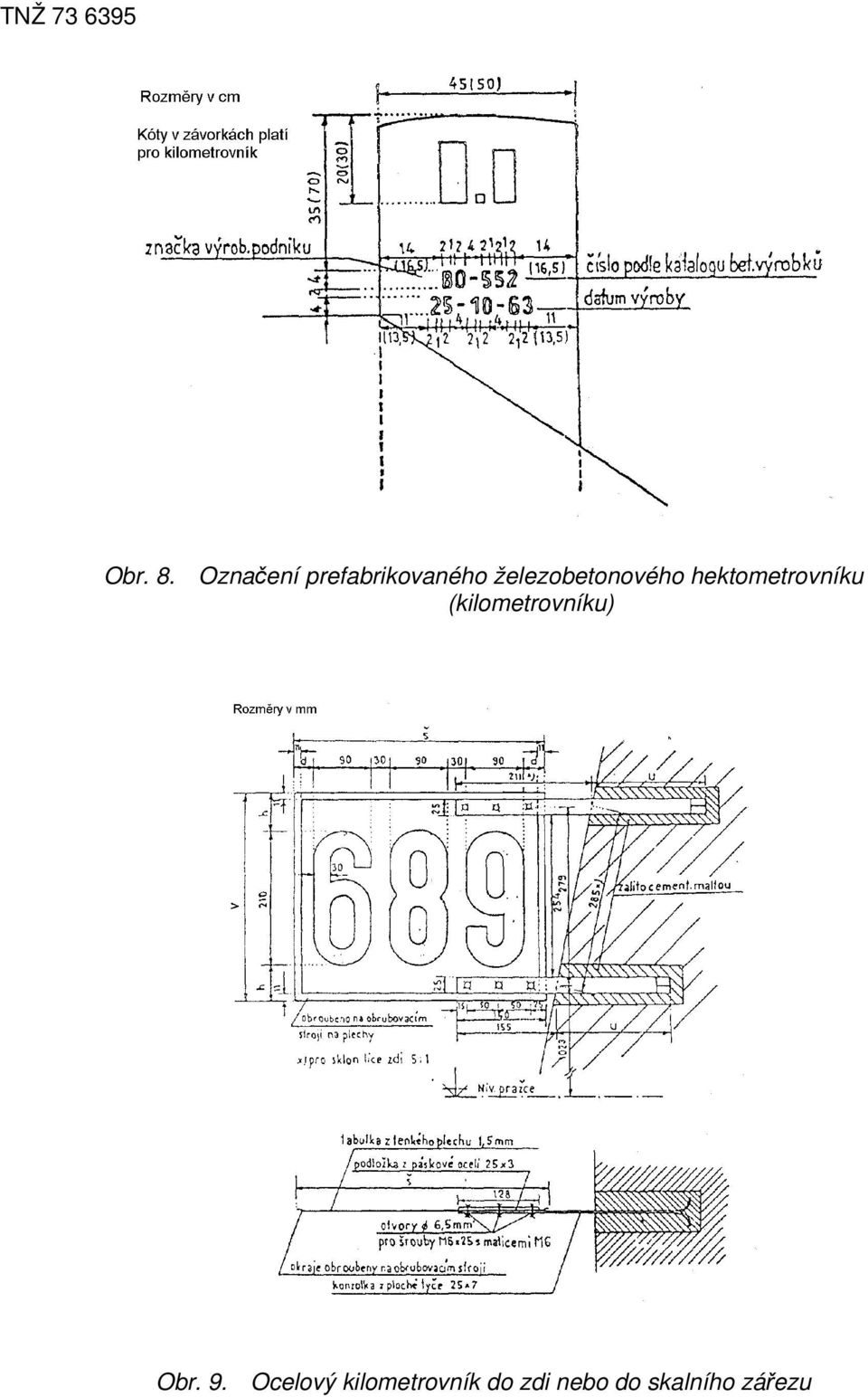 železobetonového hektometrovníku