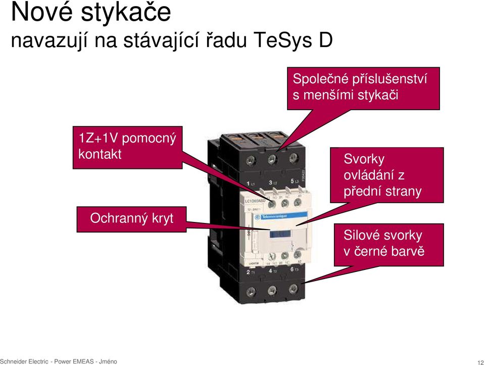 1Z+1V pomocný kontakt Ochranný kryt Svorky