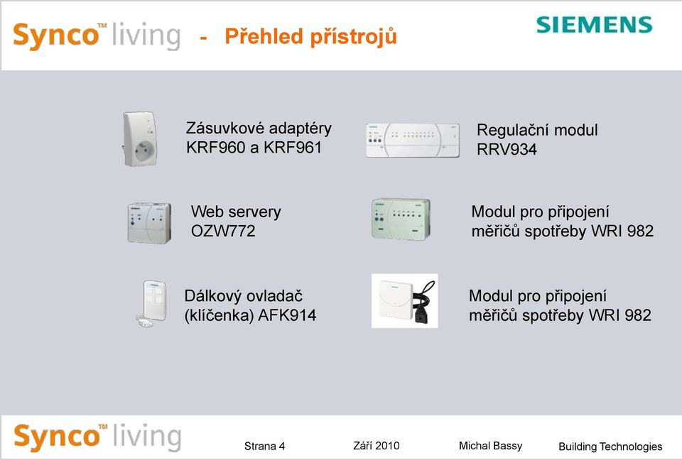 spotřeby WRI 982 Dálkový ovladač (klíčenka) AFK914 Modul pro